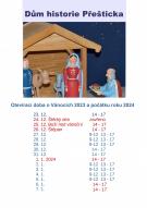 Otevírací doba v Domu historie Přešticka o svátcích vánočních 2023