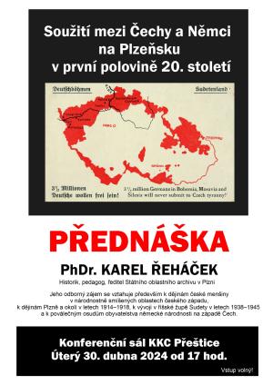 Přednáška Soužití mezi Čechy a Němci na Plzeňsku v první polovině 20. století.